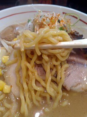 少しだけ太めの麺。心地よい食感。